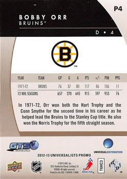 2012-13 Upper Deck Universal/GTS Promo - Gold #P4 Bobby Orr Back