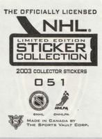 2003-04 Sports Vault NHL Stickers #051 Montreal Canadians/Home Logo Back