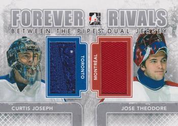 2012-13 In The Game Forever Rivals - Between The Pipes Jerseys Dual #BTPD-02 Curtis Joseph / Jose Theodore Front