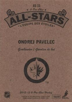2012-13 O-Pee-Chee - All-Stars #AS-33 Ondrej Pavelec Back