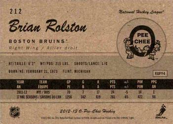 2012-13 O-Pee-Chee - Retro #212 Brian Rolston Back