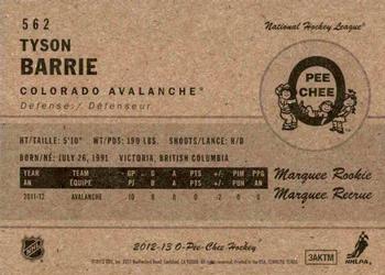 2012-13 O-Pee-Chee - Retro #562 Tyson Barrie Back