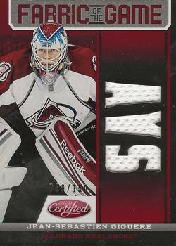 2012-13 Panini Certified - Fabric of the Game Mirror Red Jersey Team Die Cut #FOG-JSG Jean-Sebastien Giguere Front
