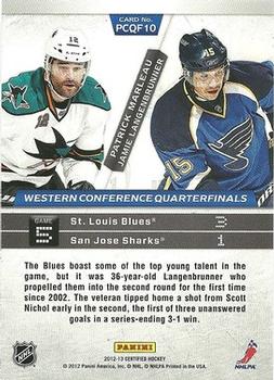 2012-13 Panini Certified - Path to the Cup Quarter Finals #PCQF10 Jamie Langenbrunner / Patrick Marleau Back