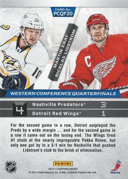 2012-13 Panini Certified - Path to the Cup Quarter Finals #PCQF20 Martin Erat / Nicklas Lidstrom Back
