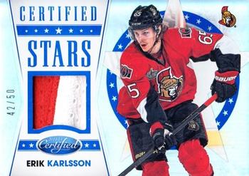 2012-13 Panini Certified - Stars Materials Mirror Blue Prime #S16 Erik Karlsson Front