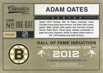 2012-13 Panini Classics Signatures - Inaugural Inks #INK-OAT Adam Oates Back