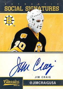 2012-13 Panini Classics Signatures - Social Signatures #SS-JIM Jim Craig Front