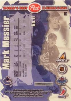 1997 Pinnacle Post - World's Best #F3 Mark Messier Back