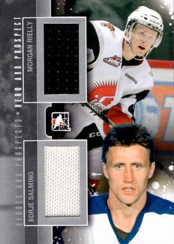 2012-13 In The Game Heroes and Prospects - Hero and Prospect Jerseys #HP-02 Borje Salming / Morgan Rielly Front