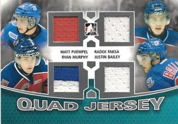 2012-13 In The Game Heroes and Prospects - Jersey Quads #QJ-02 Matt Puempel / Radek Faksa / Ryan Murphy / Justin Bailey Front