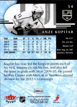 2012-13 Fleer Retro #54 Anze Kopitar Back