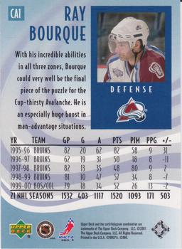 2001 Upper Deck Colorado Avalanche NHL All-Star Game #CA1 Ray Bourque Back