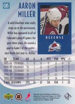 2001 Upper Deck Colorado Avalanche NHL All-Star Game #CA5 Aaron Miller Back