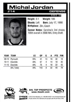 2012-13 Choice AHL Top Prospects #14 Michal Jordan Back