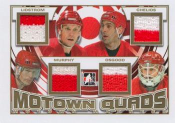 2012-13 In The Game Motown Madness - Jersey Quads Gold #MQ-02 Nicklas Lidstrom / Chris Chelios / Larry Murphy / Chris Osgood Front