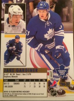 2012-13 Fleer Retro - 1994-95 Ultra #‘94-37 Jake Gardiner Back