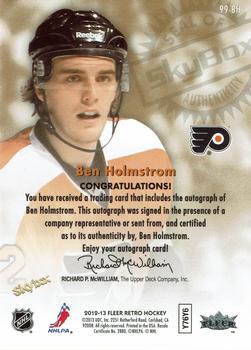 2012-13 Fleer Retro - Autographics 1999 #99-BH Ben Holmstrom Back
