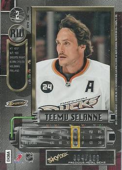 2012-13 Fleer Retro - Metal Universe Precious Metal Gems Red #2 Teemu Selanne Back