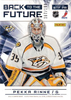 2012-13 Panini Limited - Back To The Future #BTF PR Chet Pickard / Pekka Rinne Back