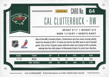 2012-13 Panini Limited - Emerald #64 Cal Clutterbuck Back