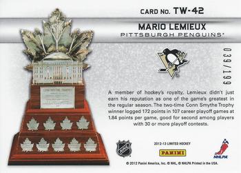 2012-13 Panini Limited - Trophy Winners #TW-42 Mario Lemieux Back