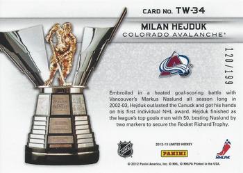 2012-13 Panini Limited - Trophy Winners #TW-34 Milan Hejduk Back