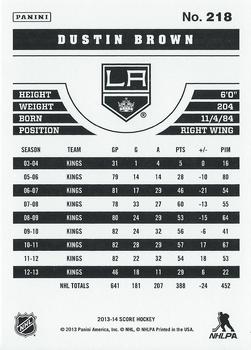 2013-14 Score #218 Dustin Brown Back