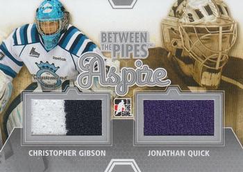 2012-13 In The Game Between The Pipes - Aspire Jerseys Silver #ASP-07 Christopher Gibson / Jonathan Quick Front