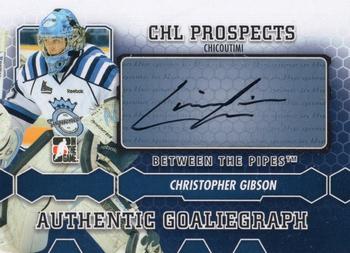 2012-13 In The Game Between The Pipes - Authentic Goaliegraphs #A-CG Christopher Gibson Front