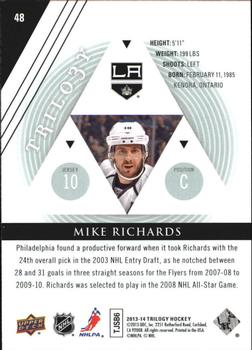 2013-14 Upper Deck Trilogy #48 Mike Richards Back