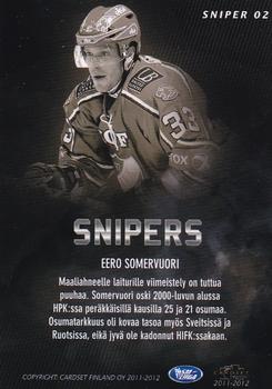 2011-12 Cardset Finland - Snipers #SN2 Eero Somervuori Back