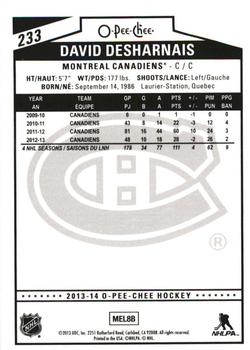 2013-14 O-Pee-Chee - Rainbow #233 David Desharnais Back