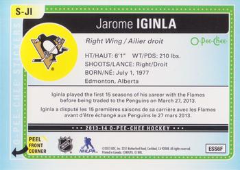 2013-14 O-Pee-Chee - Stickers #S-JI Jarome Iginla Back