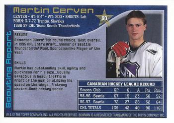 1997 Bowman CHL #90 Martin Cerven Back