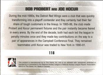 2013-14 In The Game Enforcers #118 Bob Probert / Joe Kocur Back