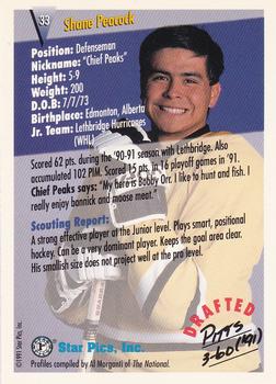 1991 Star Pics #33 Shane Peacock Back