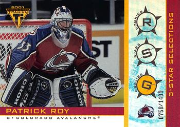 2000-01 Pacific Private Stock Titanium - 3-Star Selections #2 Patrick Roy Front