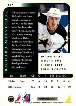 1996-97 Pinnacle Be a Player - Autographs #195 Richard Matvichuk Back