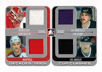 2013-14 In The Game Decades 1990s - Cup Clashes Silver Quad #CC-04 Patrick Roy  / Kirk Muller / Luc Robitaille / Jari Kurri Front