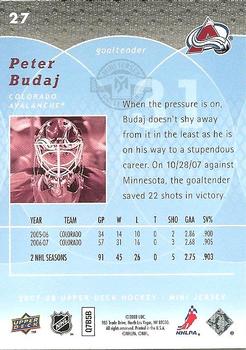 2007-08 Upper Deck Mini Jersey #27 Peter Budaj Back