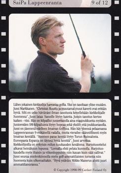 1998-99 Cardset Finland - Off Duty #9 Jussi Markkanen Back