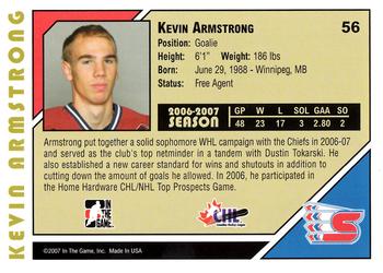 2007-08 In The Game Heroes and Prospects #56 Kevin Armstrong Back