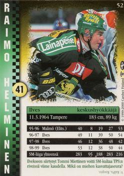 1999-00 Cardset Finland #52 Raimo Helminen Back