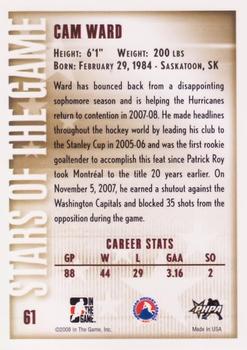 2007-08 In The Game Between the Pipes #61 Cam Ward Back