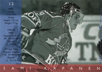 1995-96 Leaf Sisu SM-Liiga (Finnish) #12 Sami Kapanen Back
