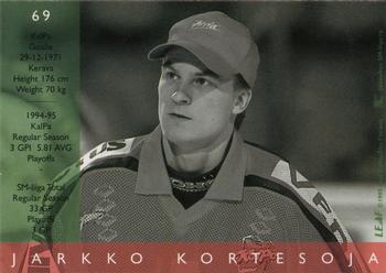 1995-96 Leaf Sisu SM-Liiga (Finnish) #69 Jarkko Kortesoja Back