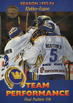 1994-95 Leaf Sisu SM-Liiga (Finnish) #184 Kiekko-Espoo Front