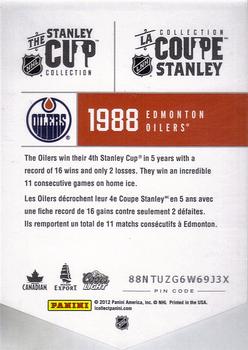 2012 Panini Molson Stanley Cup Collection #NNO 1988 Back