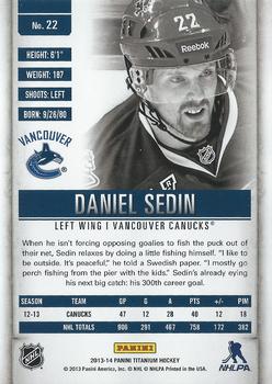 2013-14 Panini Titanium #22 Daniel Sedin Back